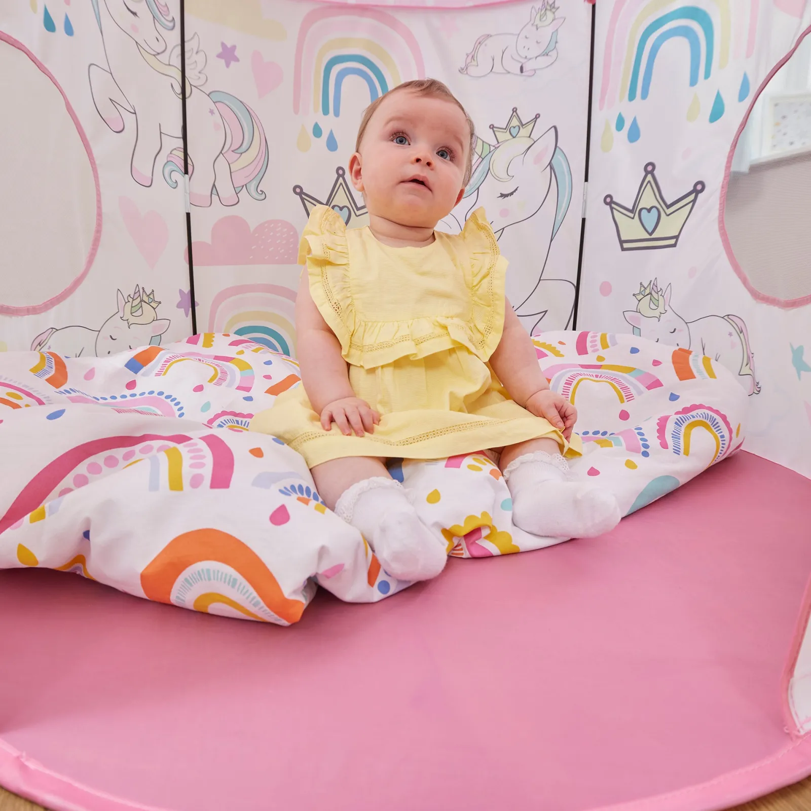 Little Helper Australierfreundliches Pop-up-Spielzelt mit Einhornmotiv für 2 Personen | Höhle | Aufbewahrungstasche | 18m +