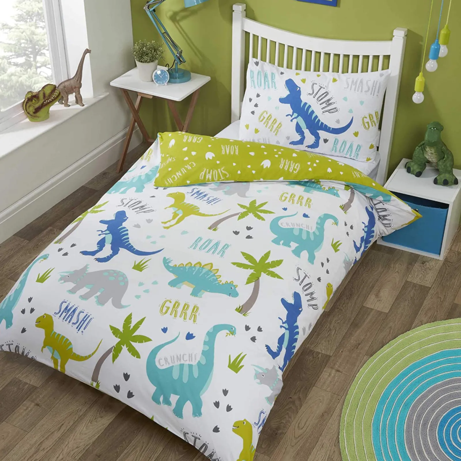 Kinder Little Helper Diddi Dino Kleinkinder-Bettwäsche | Kinderbettwäsche-Sets | Set mit Bettbezug und Kissenbezug für Einzelbett