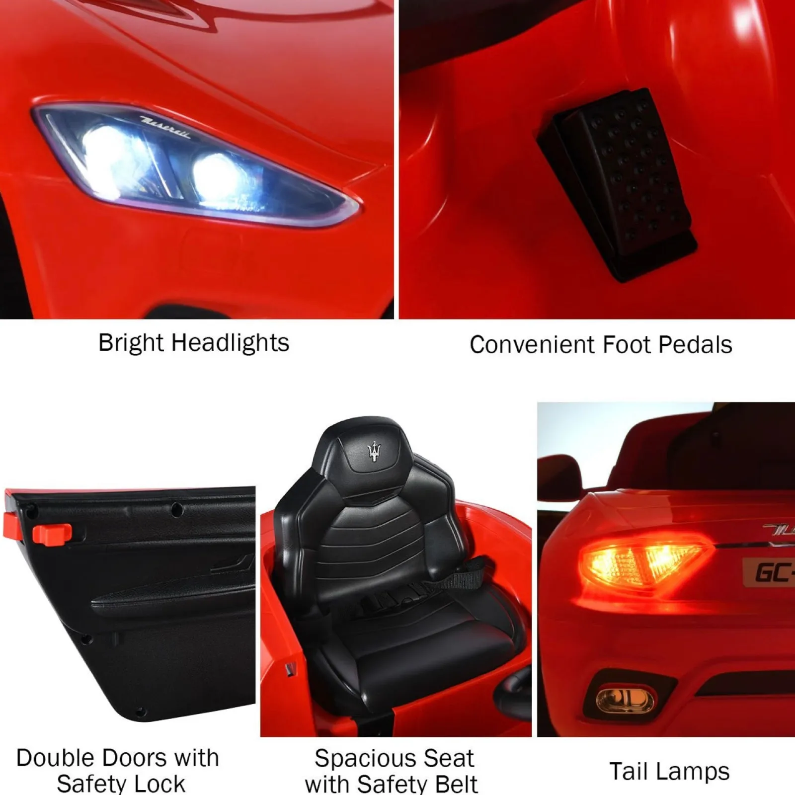 Little Helper Elektrisches Spielzeugauto zum Aufsitzen | 12V | Fernbedienung mit LED-Leuchten | Hupe | Radio und Musik | 3 Farboptionen