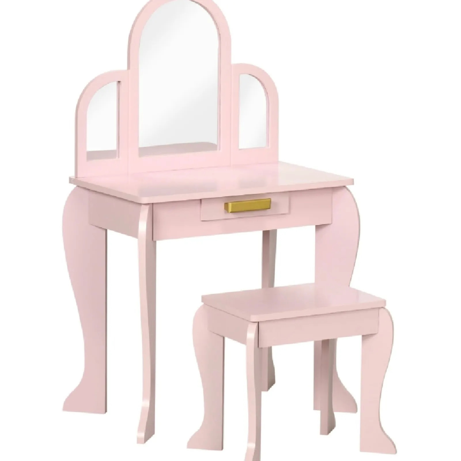 Kinder Little Helper Frisiertisch mit Spiegel und Hocker für Mädchen | Schminktisch mit Schublade | Rosa | 3–6 Jahre