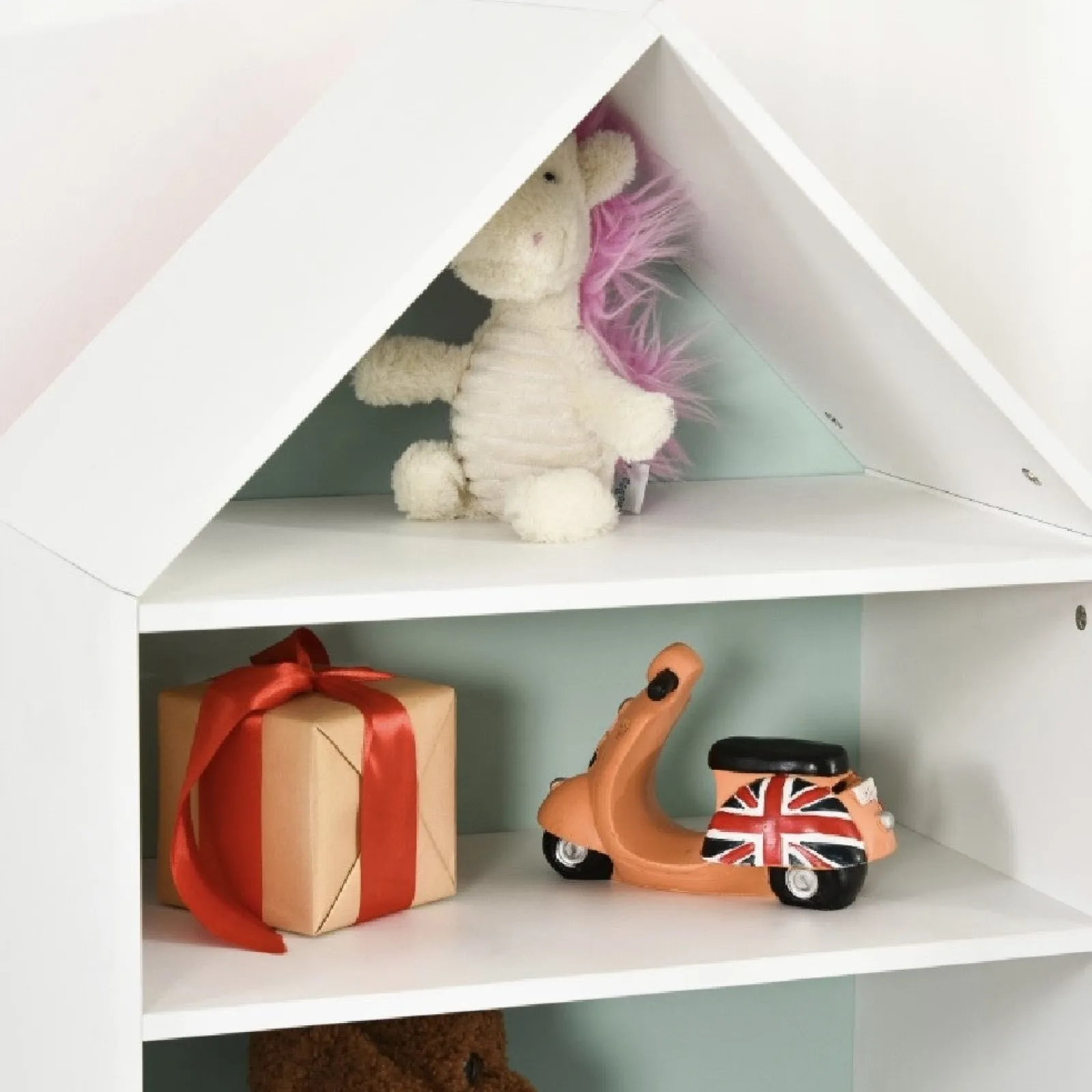 Kinder Little Helper Großes austauschbares Montessori-Bücherregal | Aufbewahrung von Kinderspielzeug | Blau oder Rosa und Weiß | 1,42 m hoch | Ab 3 Jahren