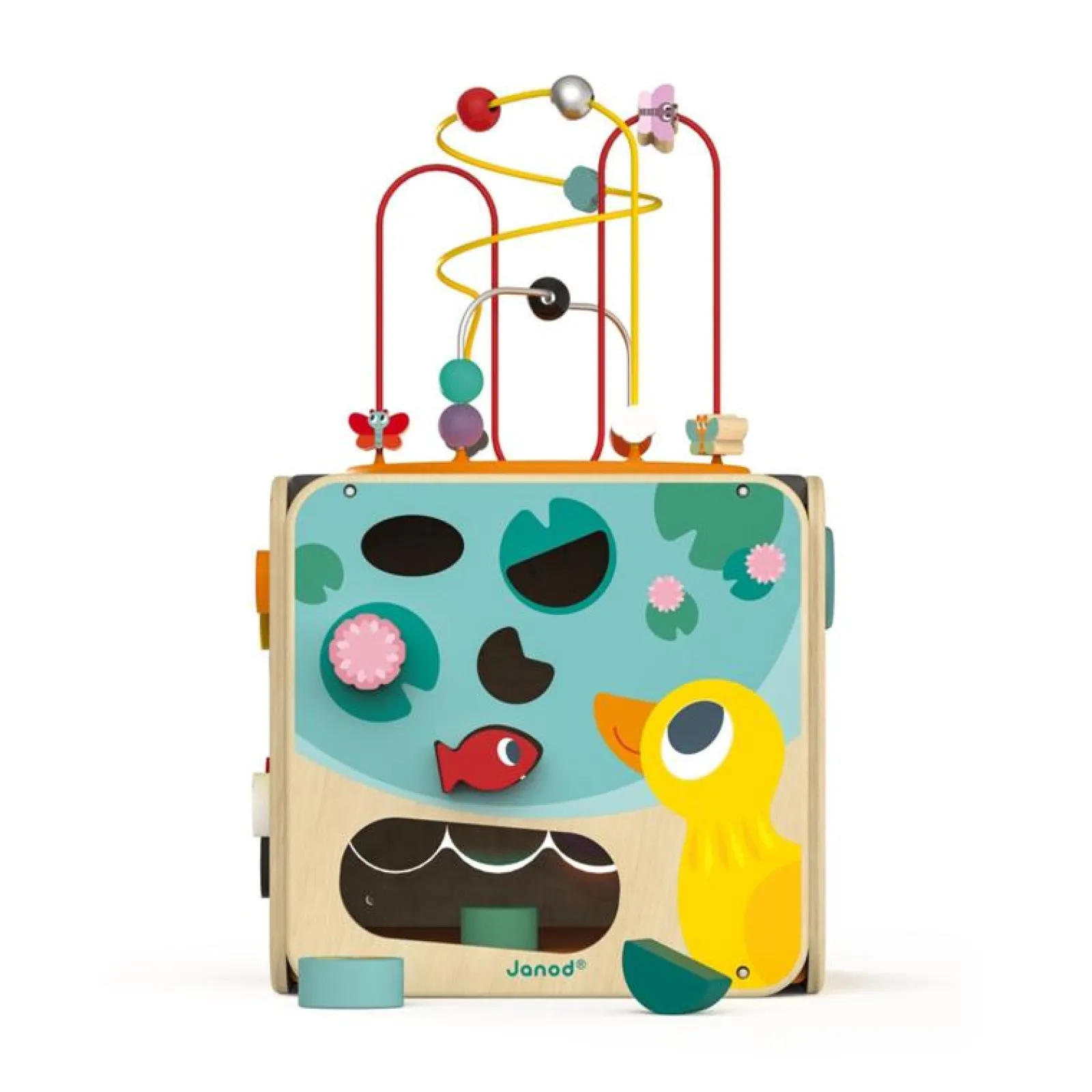 Kinder Little Helper Großes Deluxe Montessori-Beschäftigungsbrett aus Ökoholz | Multi-Aktivitätswürfel | Aktivitätszentren, Spielsets und Tische | 1–3 Jahre