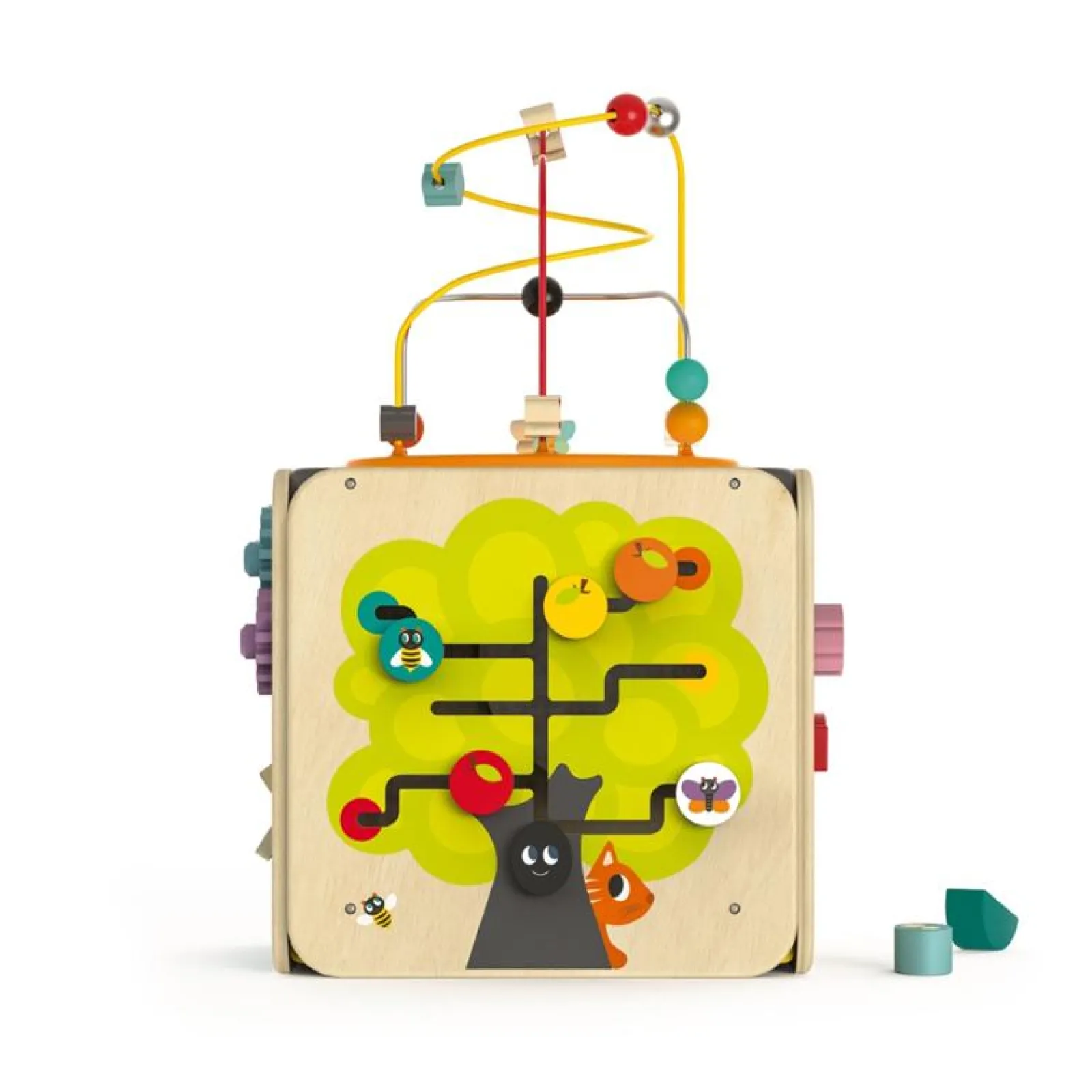 Kinder Little Helper Großes Deluxe Montessori-Beschäftigungsbrett aus Ökoholz | Multi-Aktivitätswürfel | Aktivitätszentren, Spielsets und Tische | 1–3 Jahre