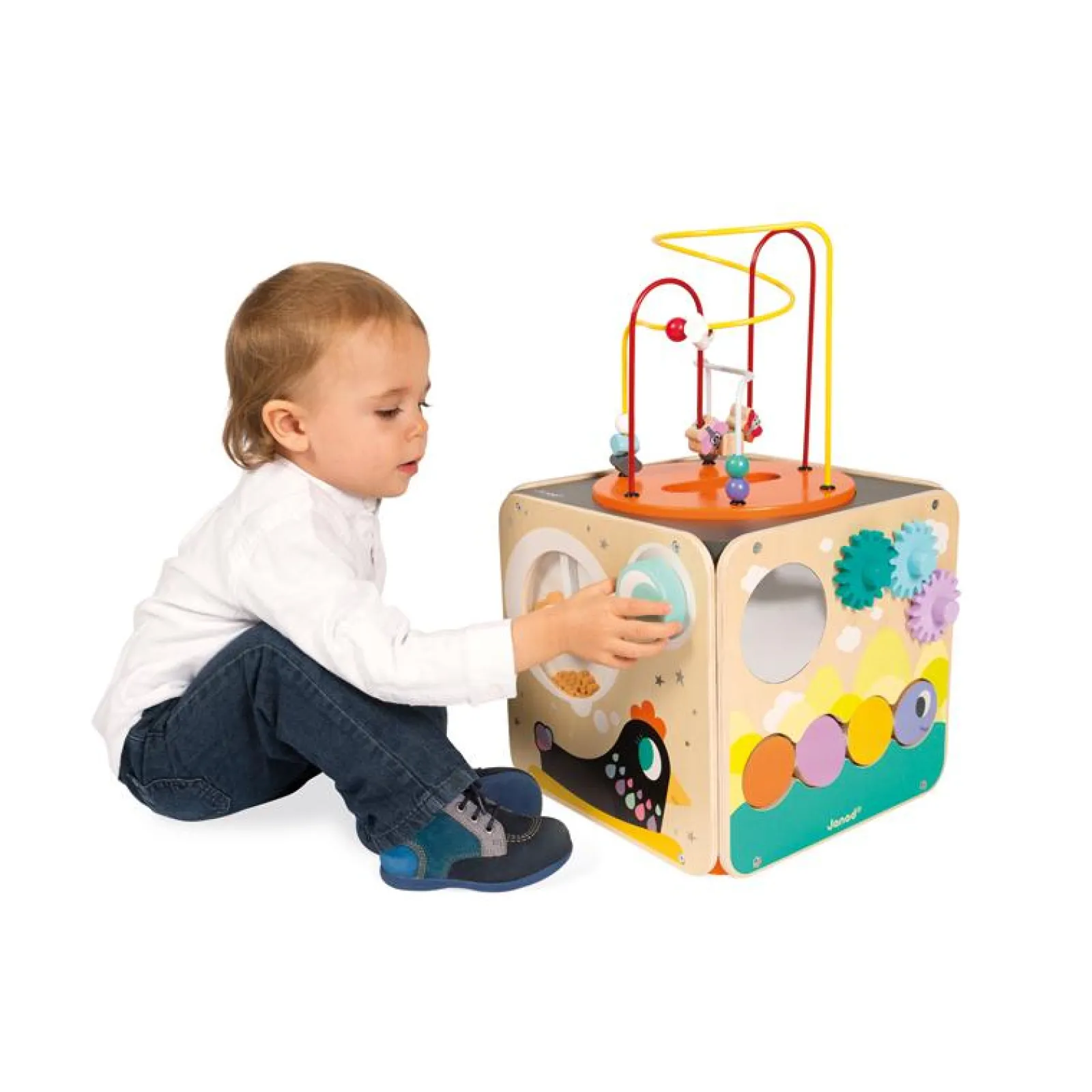 Kinder Little Helper Großes Deluxe Montessori-Beschäftigungsbrett aus Ökoholz | Multi-Aktivitätswürfel | Aktivitätszentren, Spielsets und Tische | 1–3 Jahre