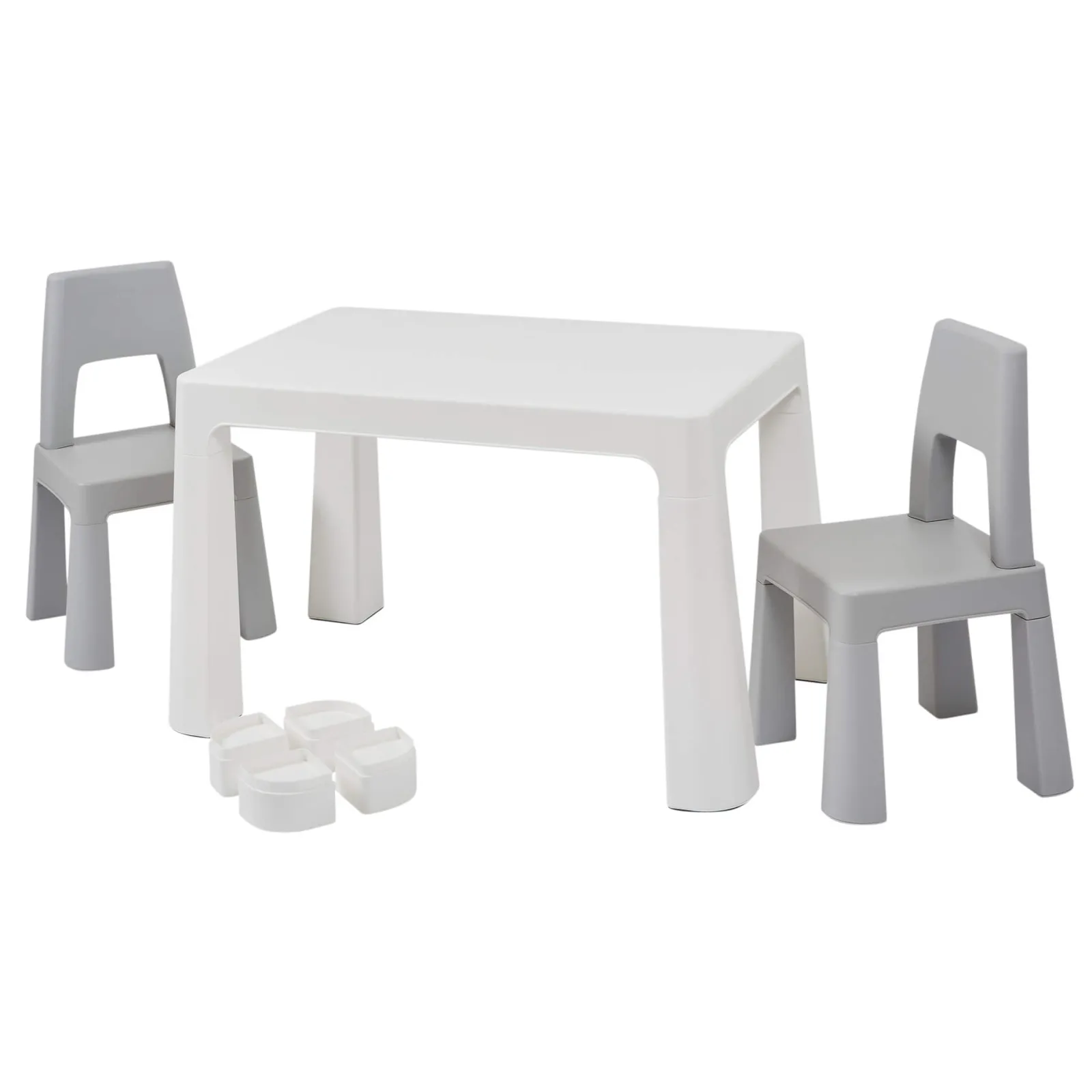 Kinder Little Helper Grow-with-me Kinder höhenverstellbarer Tisch und Stühle | Lagerung | 2-8 Jahre | Grau und Weiß