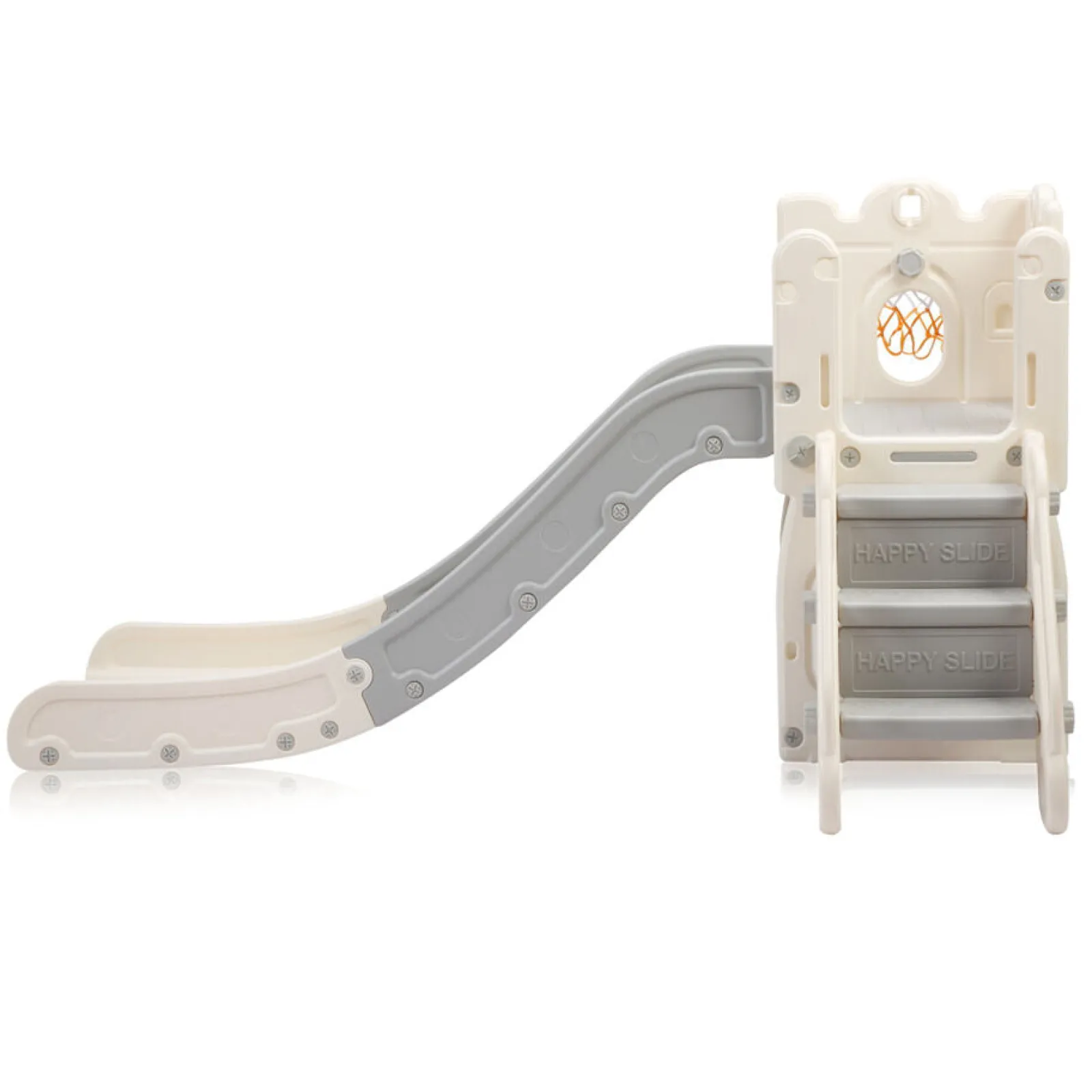 Little Helper 4-in-1 Montessori-Folienset | Basketballkorb | Drinnen oder draußen | Weiß & Grau | 12m +