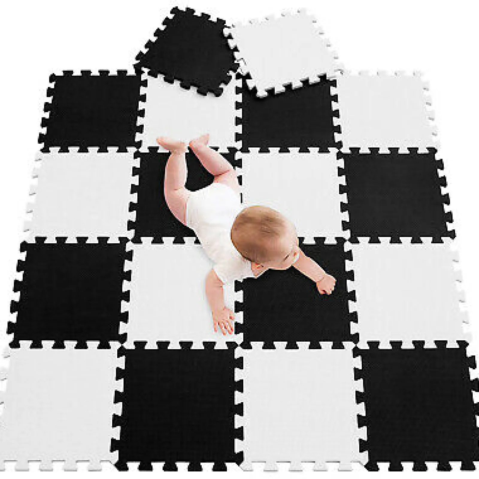 Kinder Little Helper Ineinander greifende Montessori-Spielmatten aus dickem Schaumstoff | Puzzlematten für Babylaufställe und Spielzimmer | Grau, Rosa und Weiß