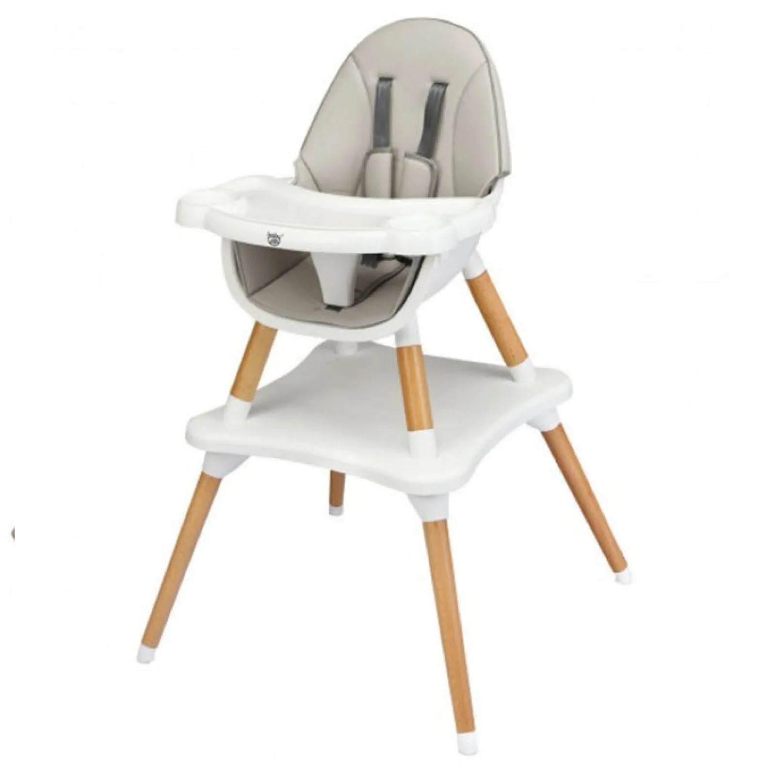 Little Helper 4-In-1-Hochstuhl Für Kinder Aus Grauem Holz | Niedriger Stuhl | Tisch- Und Stuhlset