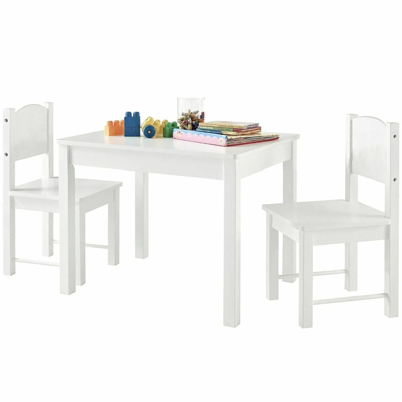 Kinder Little Helper Kinder | Kindertisch und -stühle aus Holz | Weiß oder Grau | 3-8 Jahre
