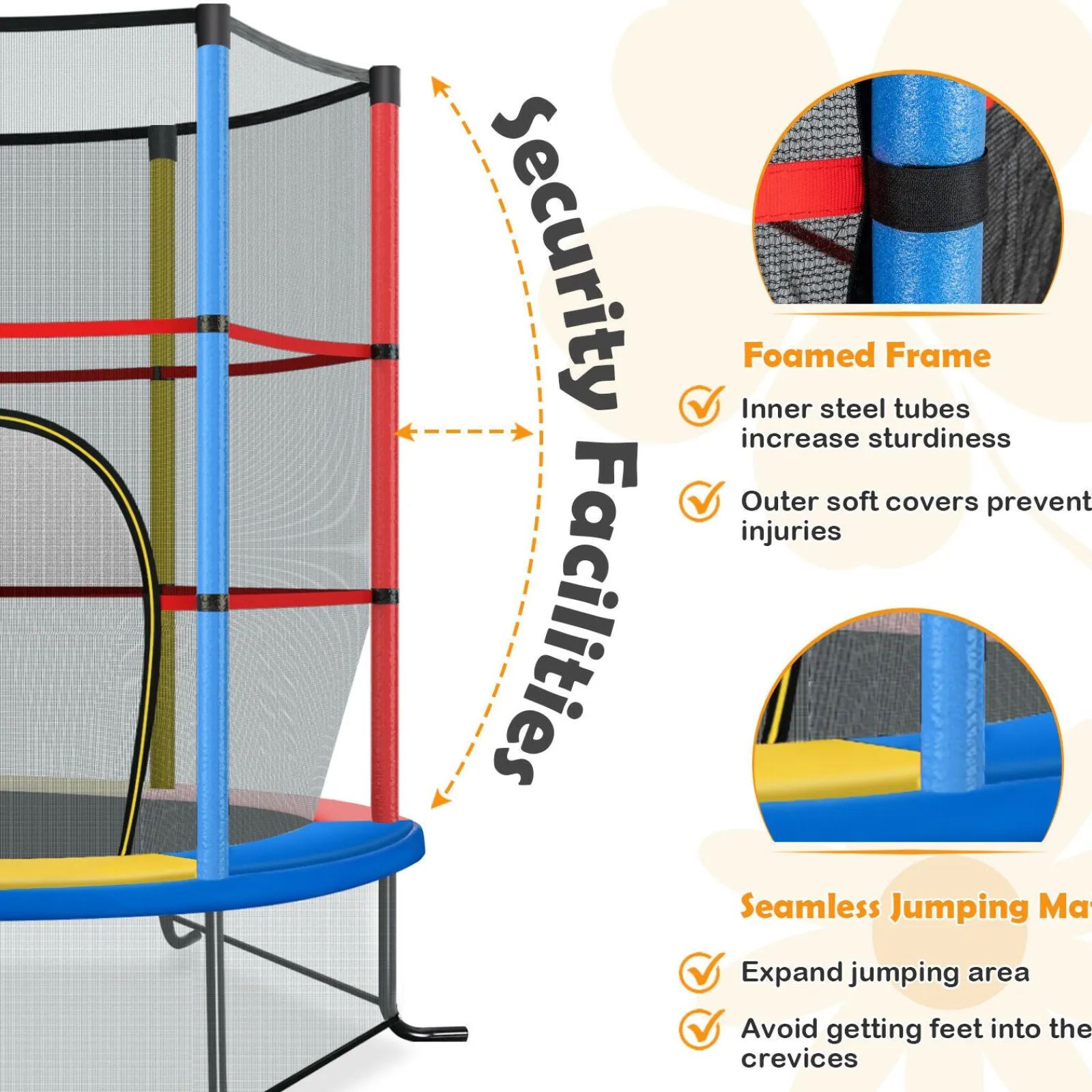 Little Helper Kleines 6-Fuß-Trampolin mit vielen Sicherheitsfunktionen | Kleines Trampolin | Trampolin für drinnen oder draußen