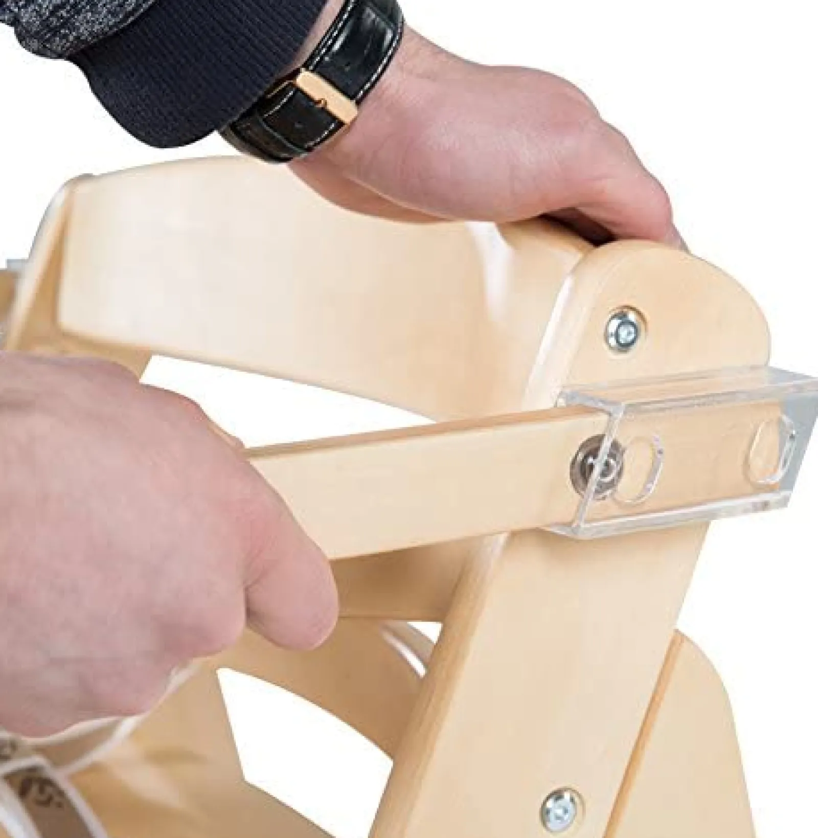 Little Helper Mitwachsender, verstellbarer Hochstuhl aus Ökoholz mit Schnellverschluss-Tablett | Grau | 6 Monate – 10 Jahre