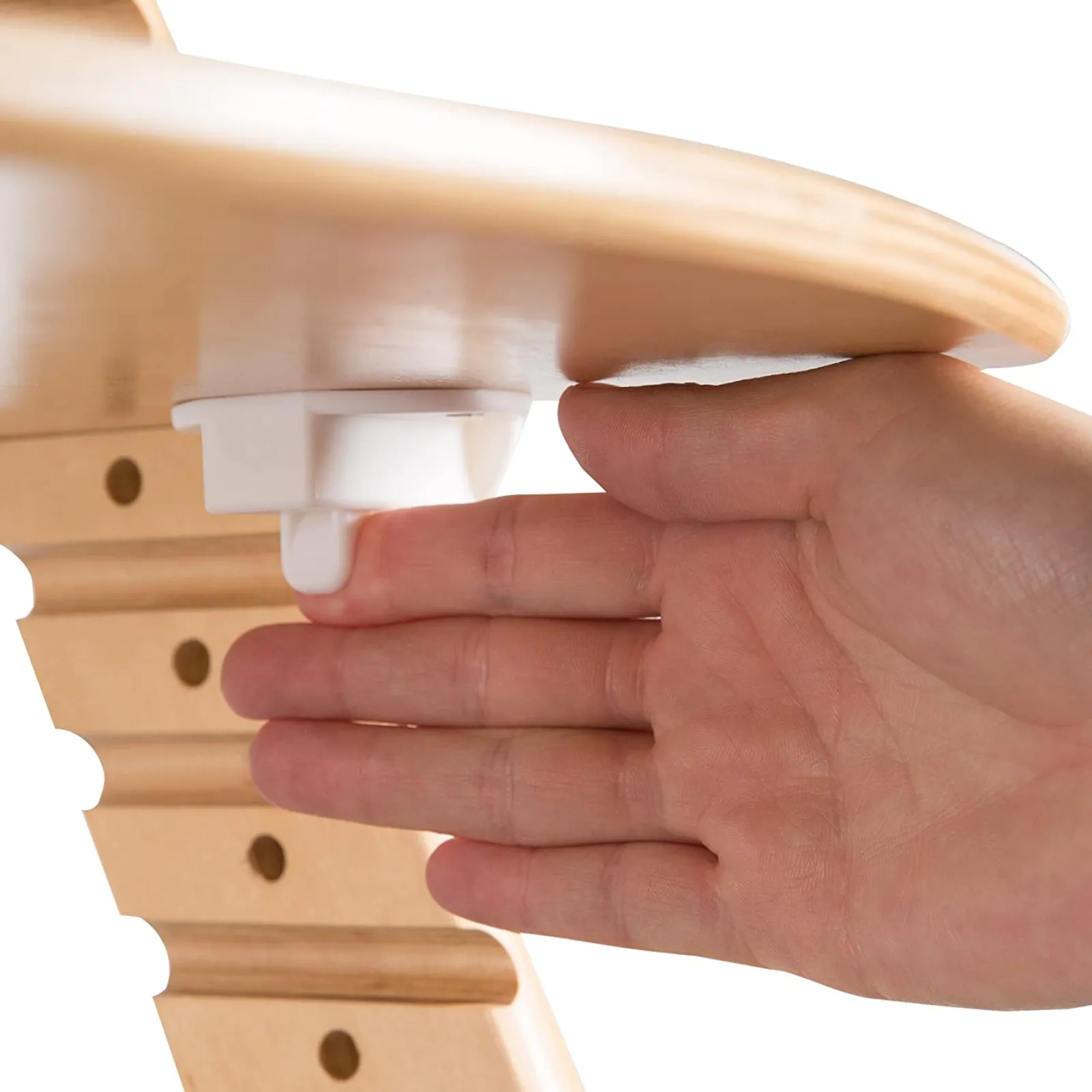 Little Helper Mitwachsender, verstellbarer Hochstuhl aus Ökoholz mit Schnellverschluss-Tablett | Grau | 6 Monate – 10 Jahre