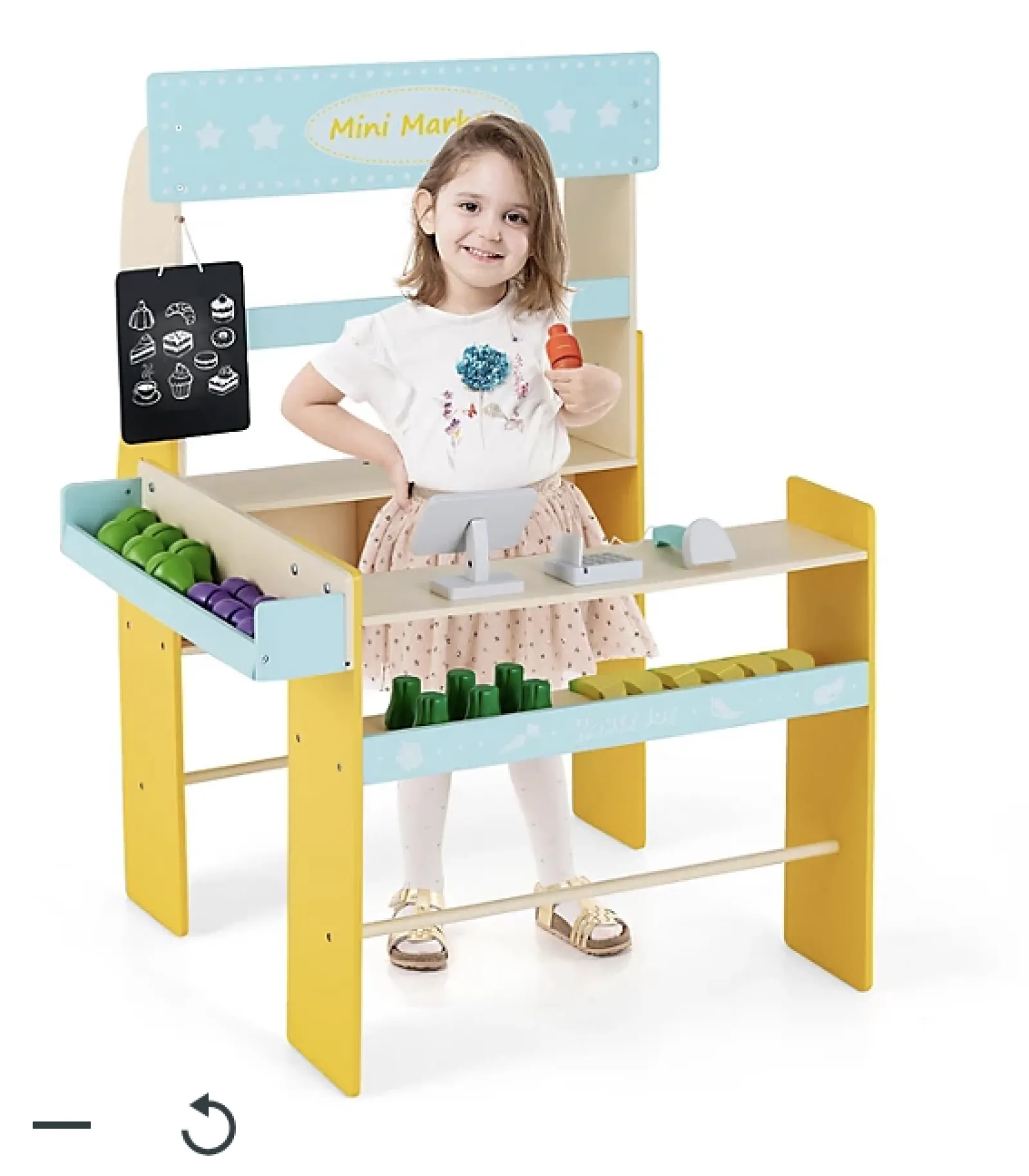 Little Helper Montessori-Lebensmittelladen aus Holz zum Rollenspiel | 36-teiliges Gemüsezubehör | Ab 3 Jahren