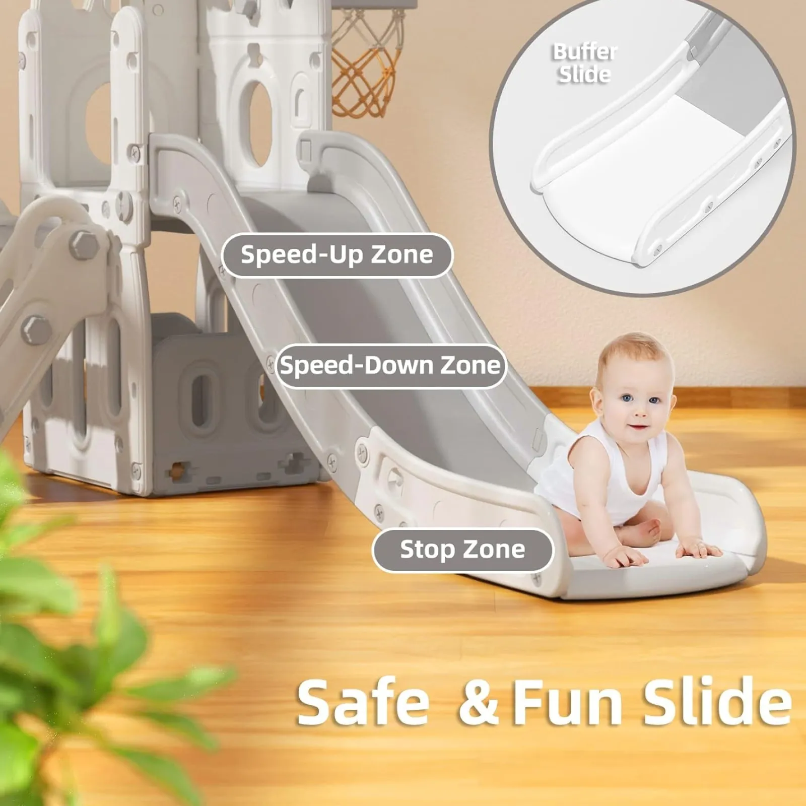 Little Helper Montessori-Schloss | Folienset | Basketballkorb | Brücke | Drinnen oder draußen | Lagerung | Beige oder Blau