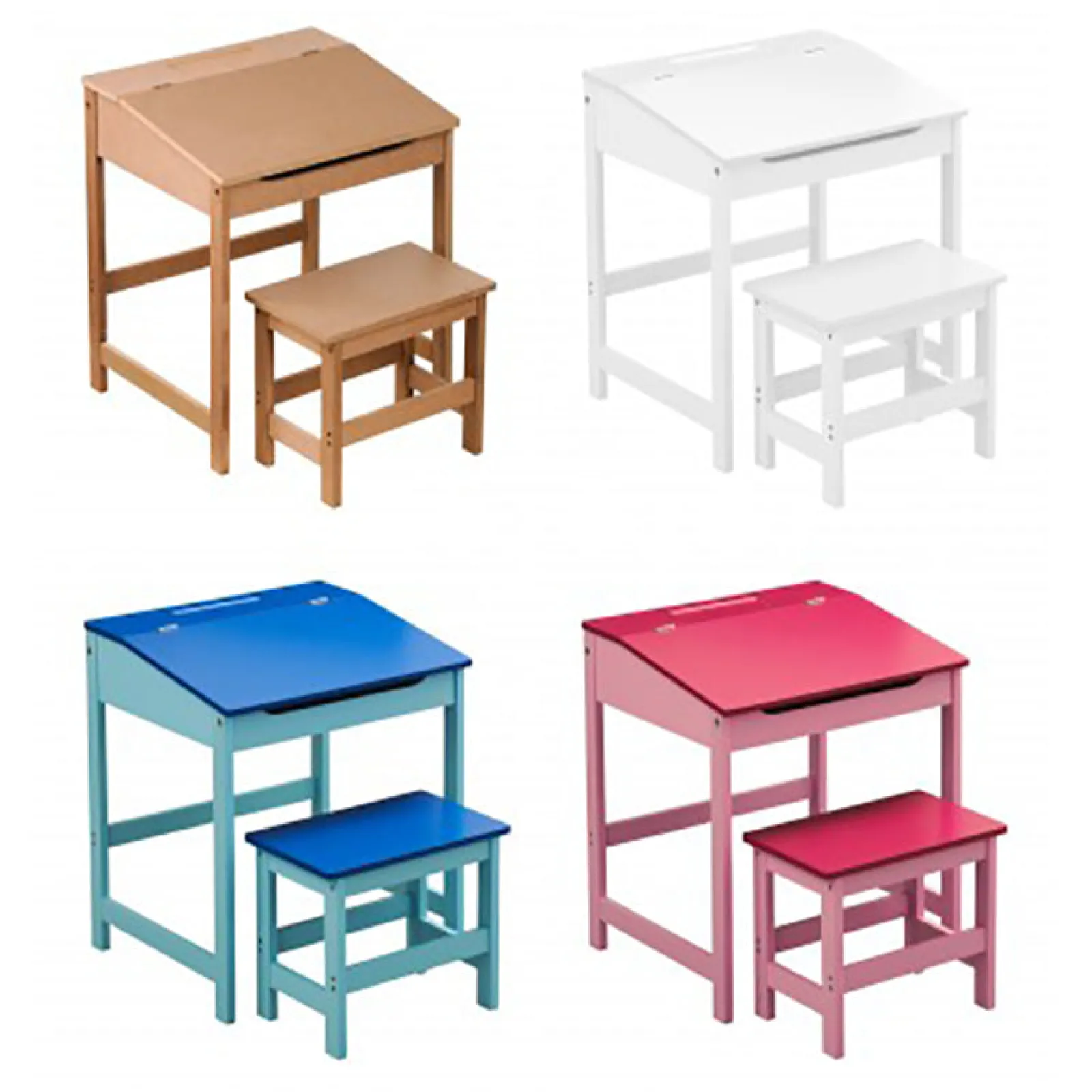 Kinder Little Helper Robuster und kompakter Kinderschreibtisch mit Hocker und Stauraum | Rosa | 3-8 Jahre