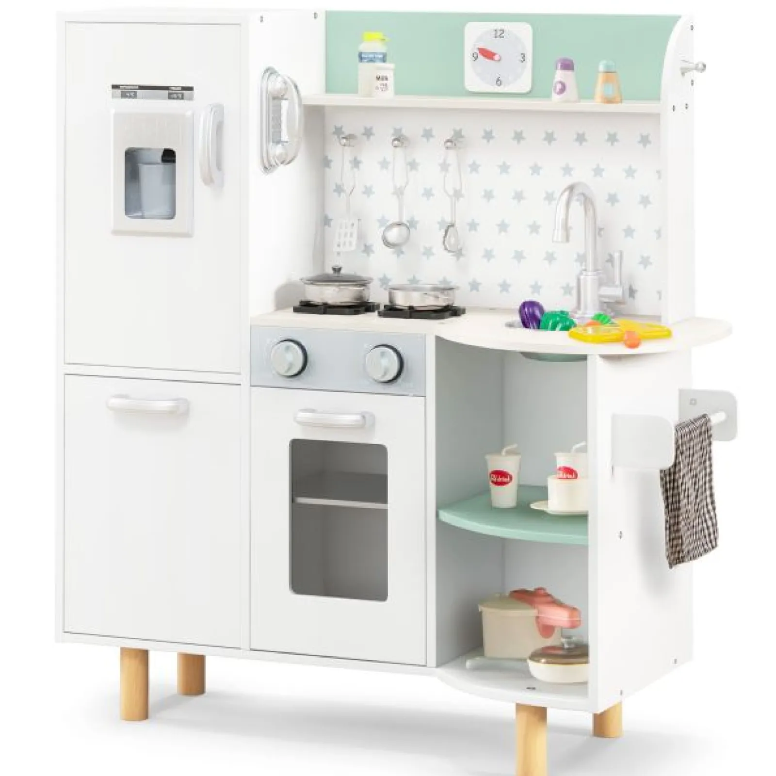 Little Helper Spielzeugküche Im Shaker-Stil | Eismaschine | Backofen | Kochfeld | Spielzeuglebensmittel | Lichter Und Geräusche | Ab 3 Jahren