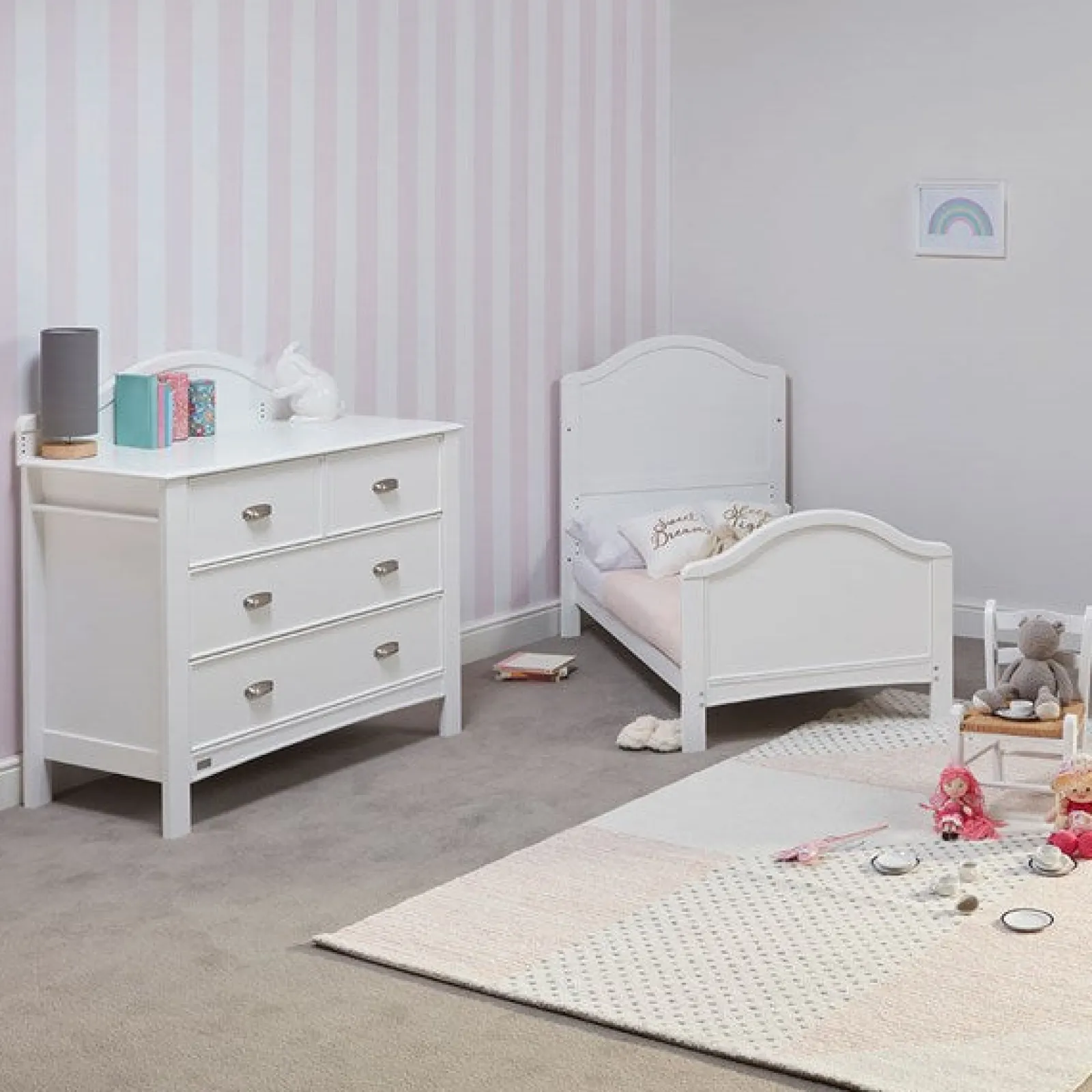 Kinder Little Helper Umweltfreundliches 3-in-1-Kinderbett | Kleinkinderbett | Tagesbett | Weiß | Eclipse-Kollektion