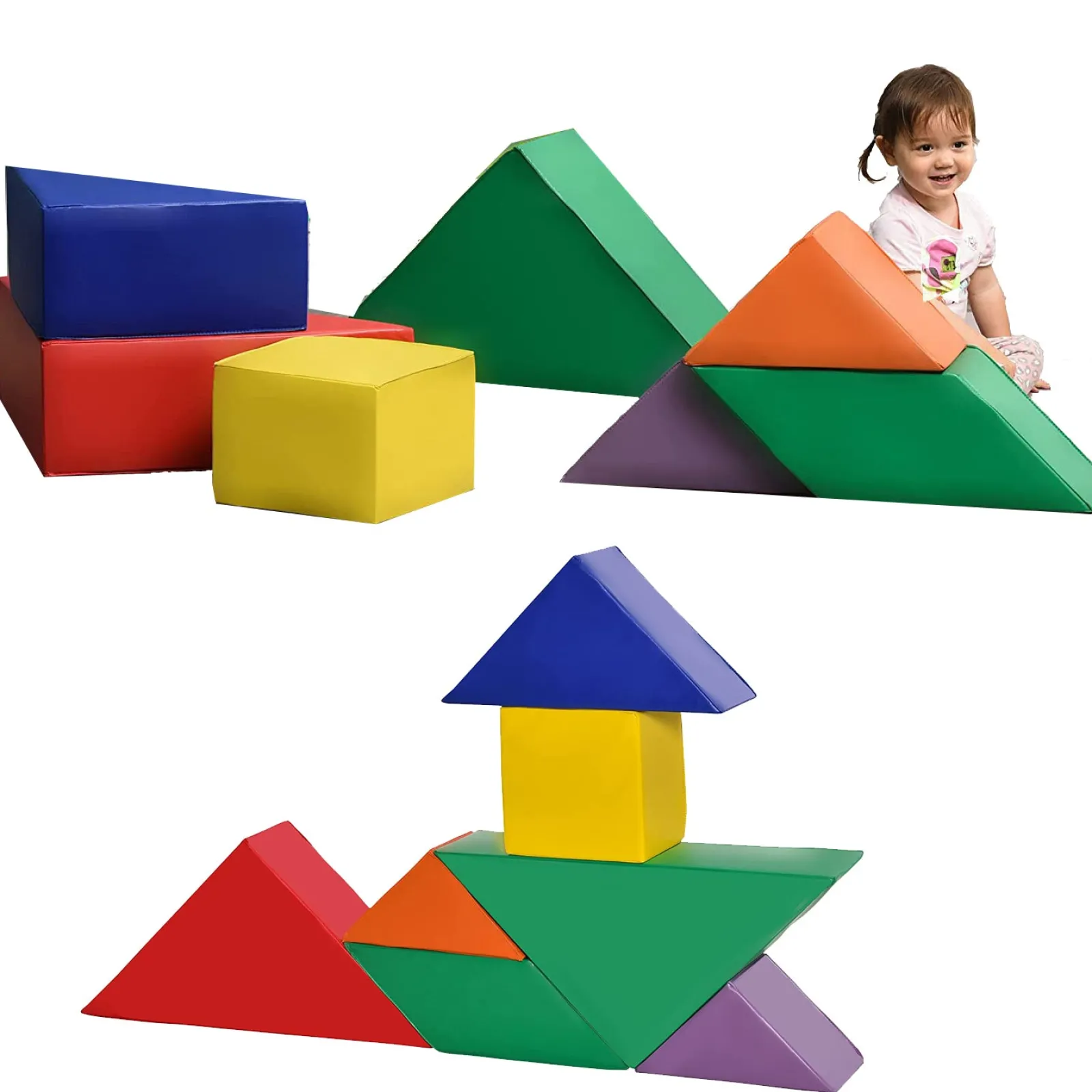 Kinder Little Helper Weiche Montessori-Spielgeräte | 7-teiliges ineinander greifendes Schaumstoff-Spielset | Verschiedene Formen | Ab 12 Monaten