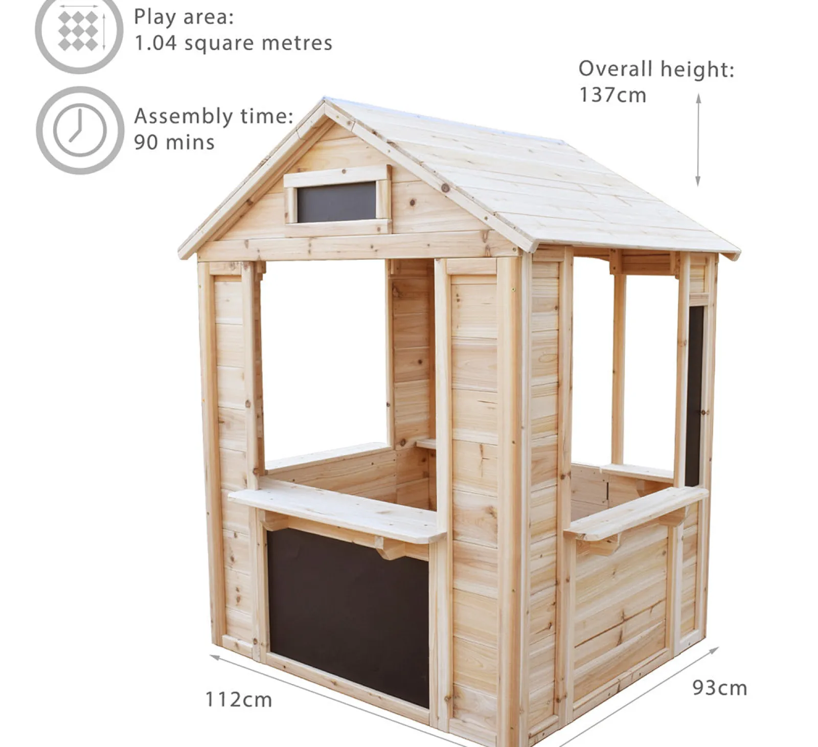 Little Helper Wunderschön gefertigtes Montessori-Spielhaus aus Naturholz für Kinder | Café | Geschäft | 18m+