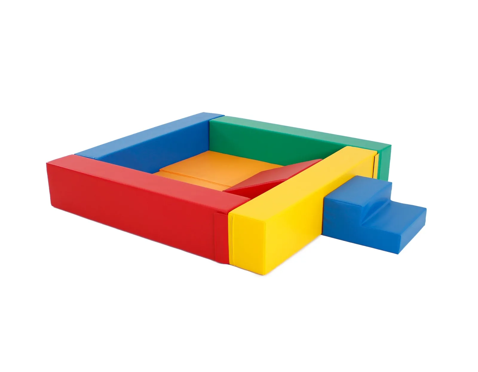 Kinder Little Helper XL-Montessori-Bällebad-Softplay-Set | Bällebad mit Bodenmatte & optional mit Stufen & Rutsche | 3m+